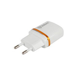 Зарядное устр. Inkax CD-11 (вх. 220V вых. 2xUSB 5V 2.1A) для моб. тел. белый