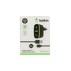 Зарядне устр. Belkin (вх. 220V вих. USB 5V 2.1A) + кабель USB/Lightning для моб. тел. чорний