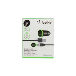 Зарядне устр. автомоб. Belkin (вх.12V вих. USB 5V 2.1A) + кабель USB/Lightning для моб. тел. чорн.