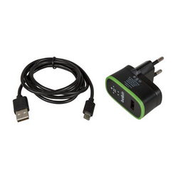 Зарядное устр. Belkin (вх. 220V вых. USB 5V 2.1A) + кабель USB/Micro-USB для моб. тел. черный