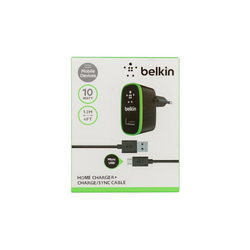 Зарядне устр. Belkin (вх. 220V вих. USB 5V 2.1A) + кабель USB/Micro-USB для моб. тел. чорний