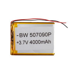 Полимерный аккумулятор BW 507090P 3,7V 4000mAh 72x90x??mm