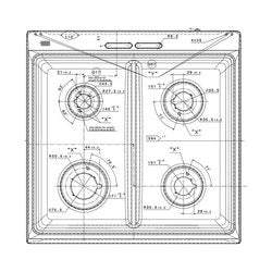 Робоча поверхня 594x590mm для газової плити Electrolux 140024416038