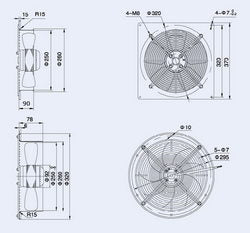 Осевой вентилятор Weiguang YWF4E-250S-92/25-G