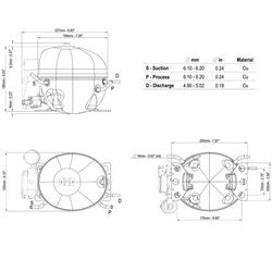 Компрессор для холодил. EMBRACO ASPERA EMY3109Z R134a 102W (с пуск. реле RSIR)