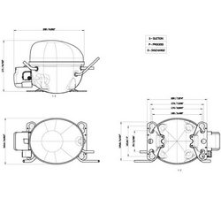 Компрессор для холодил. EMBRACO ASPERA EMT43HLP R134a 128W (с пуск. реле RSIR)