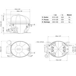 Компрессор для холодил. EMBRACO EMY3115Z R134a 128W (с пуск. реле RSIR)