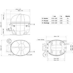 Компрессор для холодил. EMBRACO ASPERA NE1121Z R134a 250W (с пуск. реле RSIR)