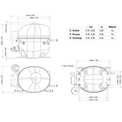 Компрессор для холодил. EMBRACO NE1130Z R134a 270W (с пуск. реле RSIR)