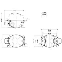 Компрессор для холодил. EMBRACO ASPERA EMT2121GK  R404a 305W (с пуск. реле CSIR)