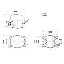 Компресор для холодильника EMBRACO ASPERA EMT2125GK R404a 352W (з пусковим реле CSIR)