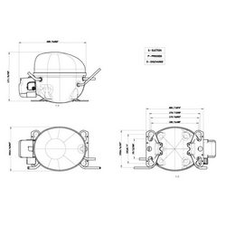 Компрессор для холодил. EMBRACO ASPERA EMT2130GK R404a 378W (с пуск. реле CSIR)