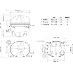 Компрессор для холодил. EMBRACO ASPERA NEK2121GK R404a 283W (с пуск. реле CSIR)