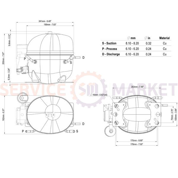 Компрессор для холодильника EMBRACO ASPERA NEK2134GK R404a 463W