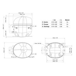 Компрессор для холодил. EMBRACO NEK2168GK R404a 708W (с пуск. реле CSCR)