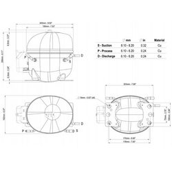 Компрессор для холодил. EMBRACO NEK2172GK R404a 882W (с пуск. реле CSCR)