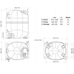 Компрессор для холодил. EMBRACO NJ2212GK R404a 1546W (с пуск. реле CSR)