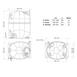 Компрессор для холодил. EMBRACO NJ2212GS R404a 1481W (с пуск. реле CSCR)