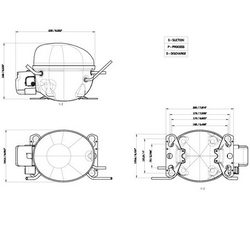 Компрессор для холодил. EMBRACO EMT2117U R290 205W (с пуск. реле CSIR)