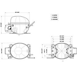 Компрессор для холодил. EMBRACO EMT2121U R290 256W (с пуск. реле CSIR)