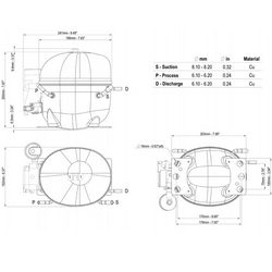 Компрессор для холодил. EMBRACO NEU2140U R290 486W (с пуск. реле CSIR)