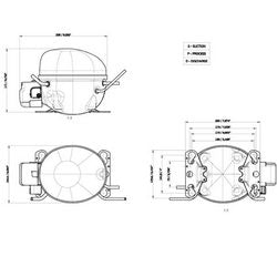 Компрессор для холодил. EMBRACO ASPERA EMX55CLC R600a 154W (с пуск. реле RSIR/RSCR)