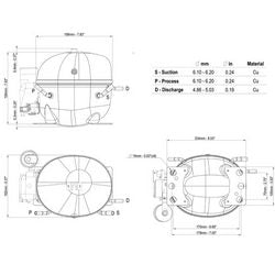 Компрессор для холодил. EMBRACO ASPERA NBY1118Y R600a 239W (с пуск. реле RSCR)