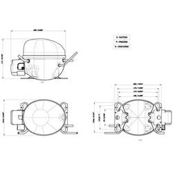 Компрессор для холодил. EMBRACO ASPERA EMT6144Z R134a 580W (с пуск. реле CSIR)