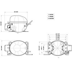 Компрессор для холодил. EMBRACO ASPERA EMT6160Z R134a 732W (с пуск. реле CSIR)