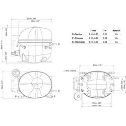 Компрессор для холодил. EMBRACO ASPERA NEK6210Z R134a 1105W (с пуск. реле CSIR)