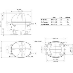 Компрессор для холодил. EMBRACO ASPERA NEU6210Z R134a 1243W (с пуск. реле CSIR)