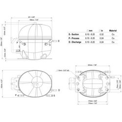 Компрессор для холодил. EMBRACO ASPERA NEU6212Z R134a 1450W (с пуск. реле CSIR)