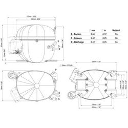 Компрессор для холодил. EMBRACO ASPERA NT6215Z R134a 1623W (с пуск. реле CSIR)