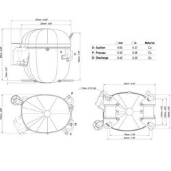 Компрессор для холодил. EMBRACO ASPERA NT6217Z R134a 1865W (с пуск. реле CSIR)