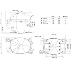 Компрессор для холодил. EMBRACO ASPERA NT6220Z R134a 2025W (с пуск. реле CSIR)