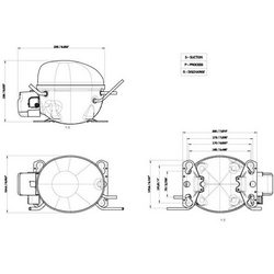 Компрессор для холодил. EMBRACO ASPERA EMT6144GK R404a 403W (с пуск. реле CSIR)