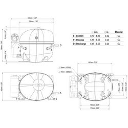 Компрессор для холодил. EMBRACO ASPERA NEK6144GK R404a 444W (с пуск. реле CSIR)