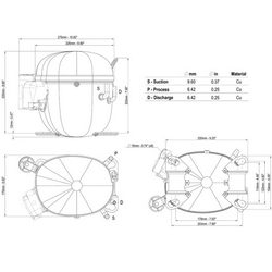 Компрессор для холодил. EMBRACO ASPERA NT6220GK R404a 1215W (с пуск. реле CSR)