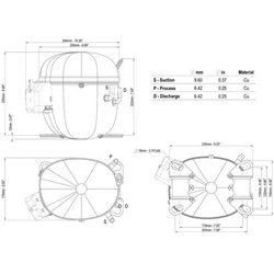 Компрессор для холодил. EMBRACO ASPERA NT6222GK R404a 1458W (с пуск. реле CSIR)