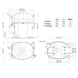 Компрессор для холодил. EMBRACO ASPERA NTU6238GK R404a 3024W (с пуск. реле CSCR)