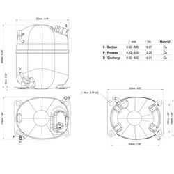 Компрессор для холодил. EMBRACO ASPERA NJ9226GK R404a 1861W (с пуск. реле CSR)