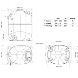 Компрессор для холодил. EMBRACO ASPERA NJ9238GK R404a 2721W (с пуск. реле CSR)