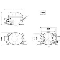 Компрессор для холодил. EMBRACO ASPERA EMU5125Y R600a 267W (с пуск. реле 3PHASE)