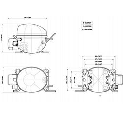 Компрессор для холодил. EMBRACO ASPERA EMU5132Y R600a 396W (с пуск. реле RSIR/RSCR)