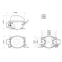 Компрессор для холодил. EMBRACO ASPERA EMT6160Y R600a 653W (с пуск. реле RSIR/RSCR)