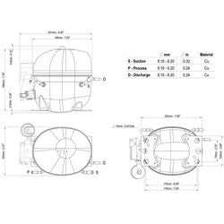 Компрессор для холодил. EMBRACO ASPERA NEU6181U R290 598W (с пуск. реле CSIR)