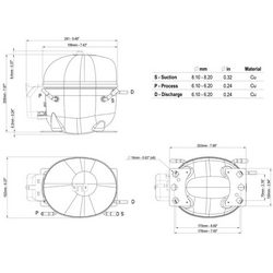 Компрессор для холодил. EMBRACO ASPERA NEU6212U R290 850W (с пуск. реле CSIR)