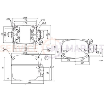 Компрессор для холодил. SECOP (DANFOSS) SC10MLX R404а/R507а 855W (с пуск. реле BN101