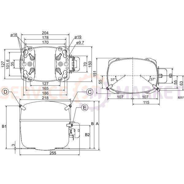 Компрессор для холодил. SECOP (DANFOSS) SC18MLX R404а/R507а 1497W