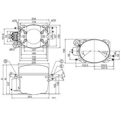 Компрессор для холодил. SECOP (DANFOSS) FR6CL R404а/R507а 243W (с пуск. реле ???)